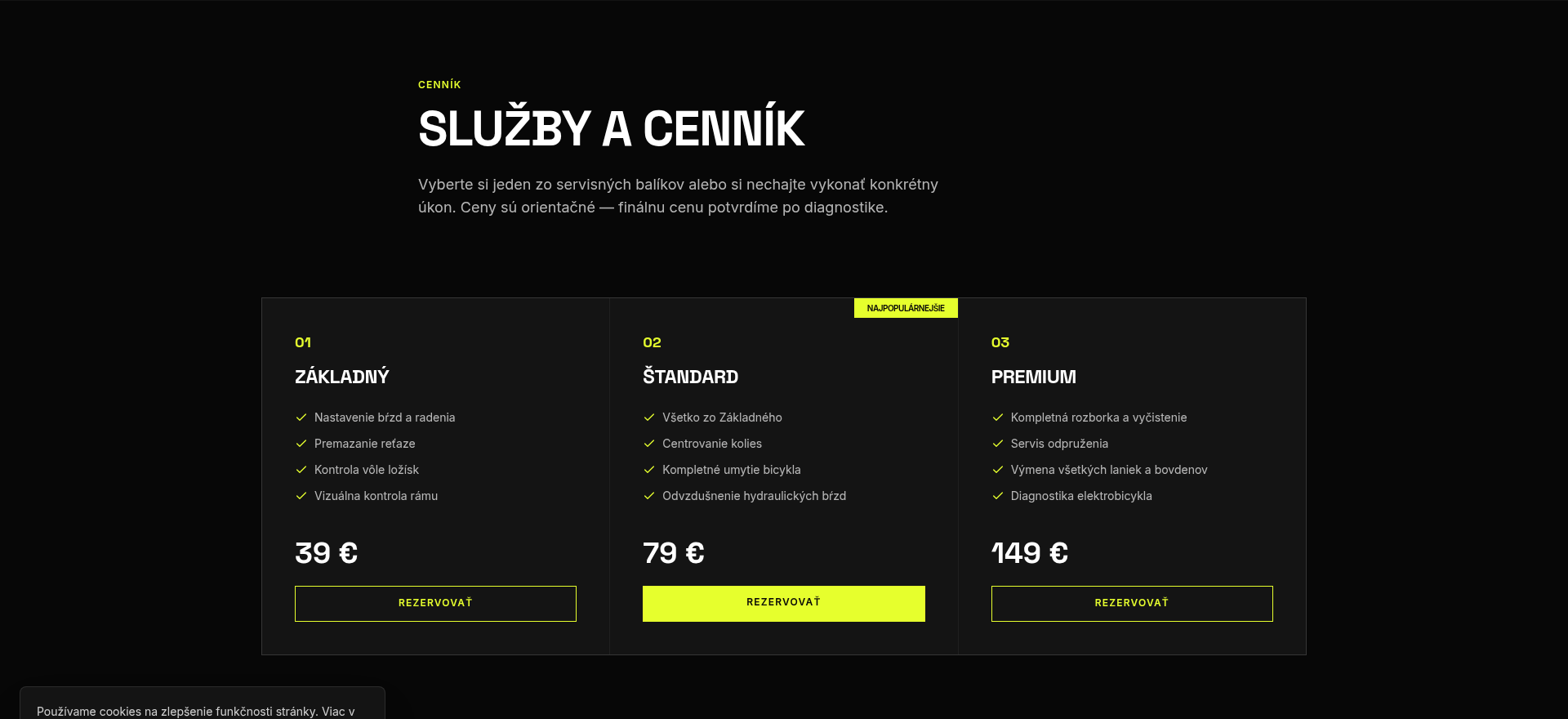 Bikeservis Jozko — služby a cenník