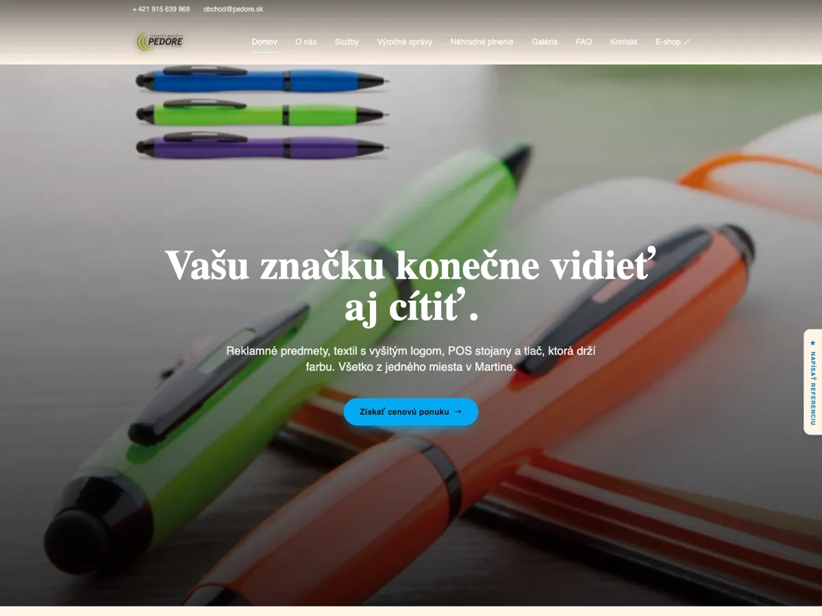Ukážka webu — Pedore Martin