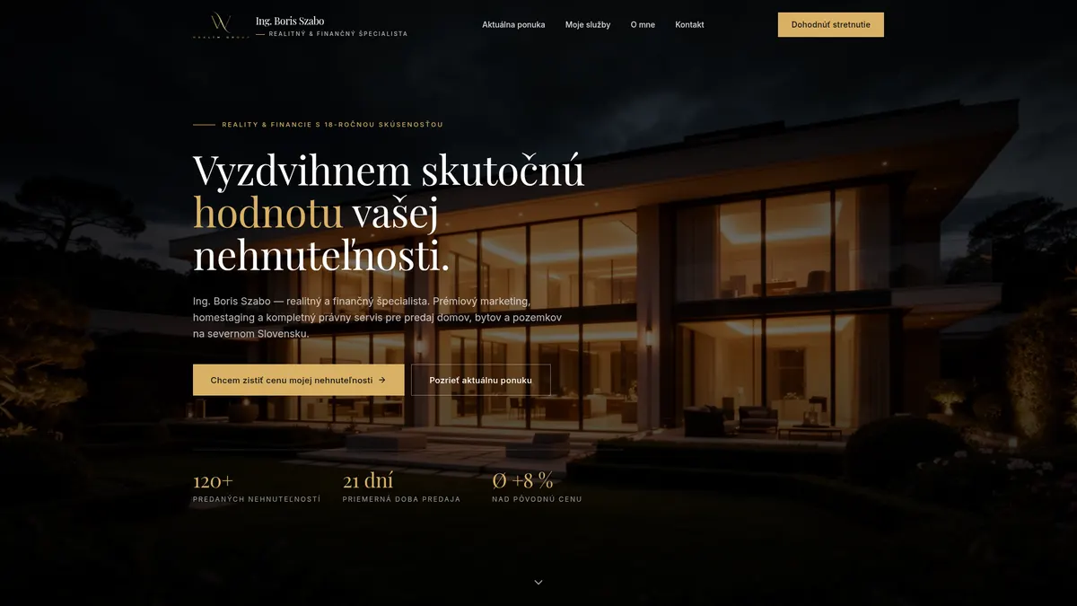 Ukážka webu — Realitný maklér