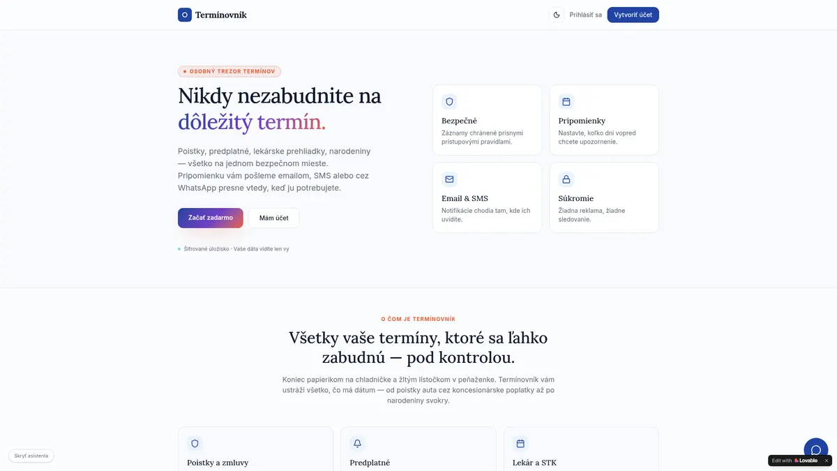 Ukážka webu — Termínovník